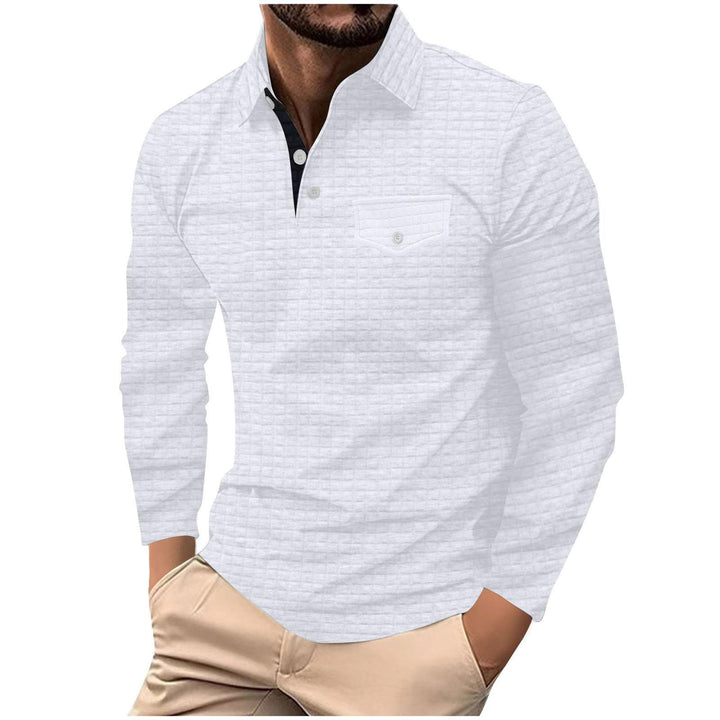 Herren Langarmshirt mit strukturiertem Design und praktischer Brusttasche Echoarchiv