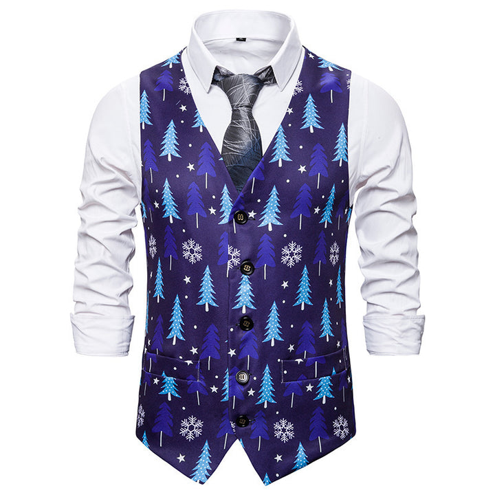 Herren Festtagsweste mit lebhaftem Weihnachtsdesign Echoarchiv