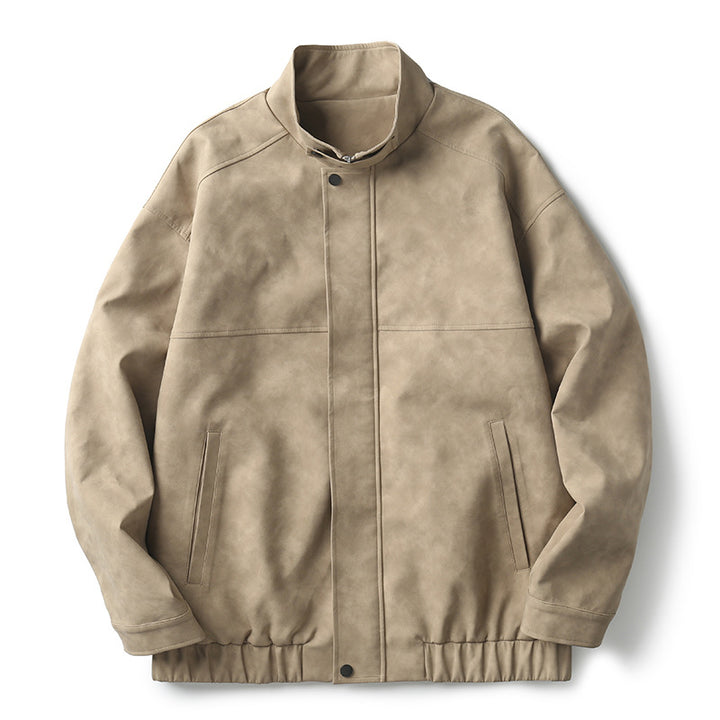 Herren elegante Kunstlederjacke mit praktischem Kragen Echoarchiv