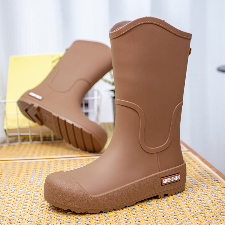 Damen Mittelhohe wasserdichte Gummistiefel mit griffiger Profillaufsohle Echoarhiv