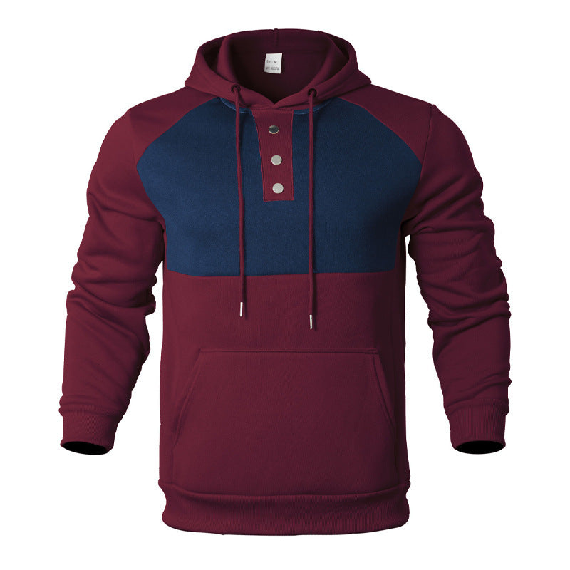 Herren modischer Kapuzenpullover mit Knopfleiste Echoarchiv