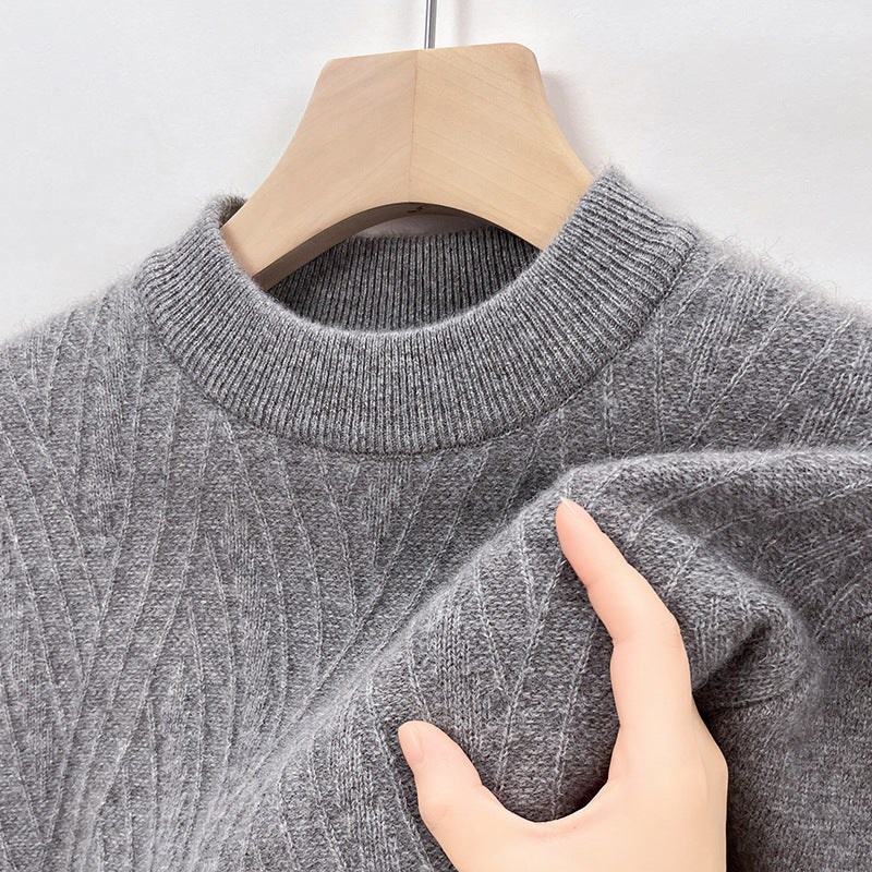 Herren eleganter Rollkragenpullover mit feinem Rautenmuster Echoarchiv