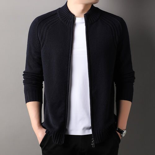 Herren Strickjacke mit Reißverschluss und hohen Kragen Echoarchiv