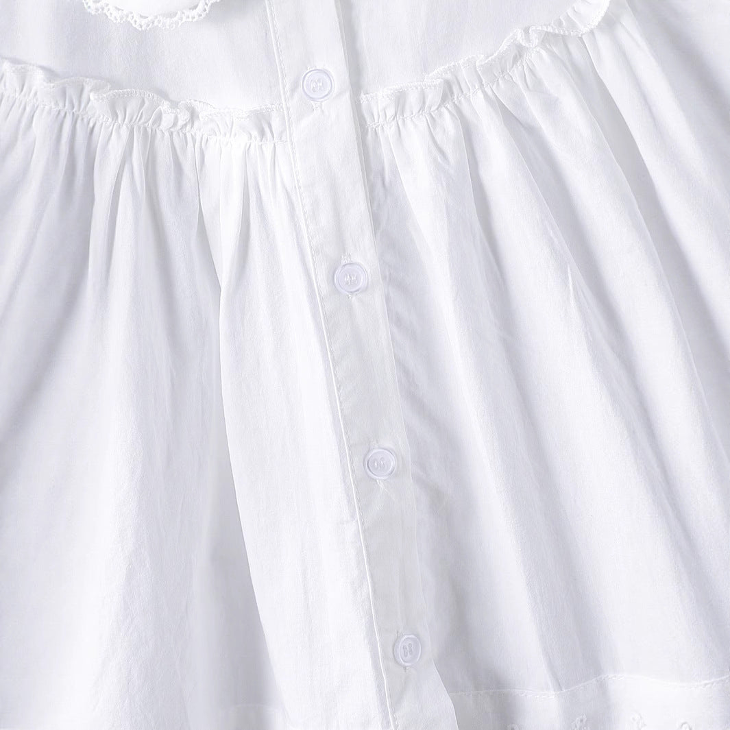 Mädchen Bluse mit eleganten Rüschenärmeln und klassischem Kragen Echo Archiv