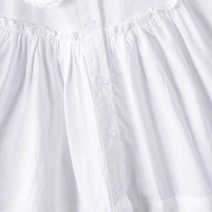Mädchen Bluse mit eleganten Rüschenärmeln und klassischem Kragen Echo Archiv