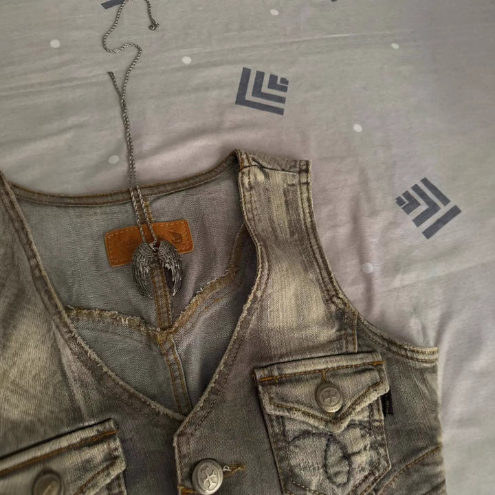 Damen Jeansweste mit Taschen Echo Archiv