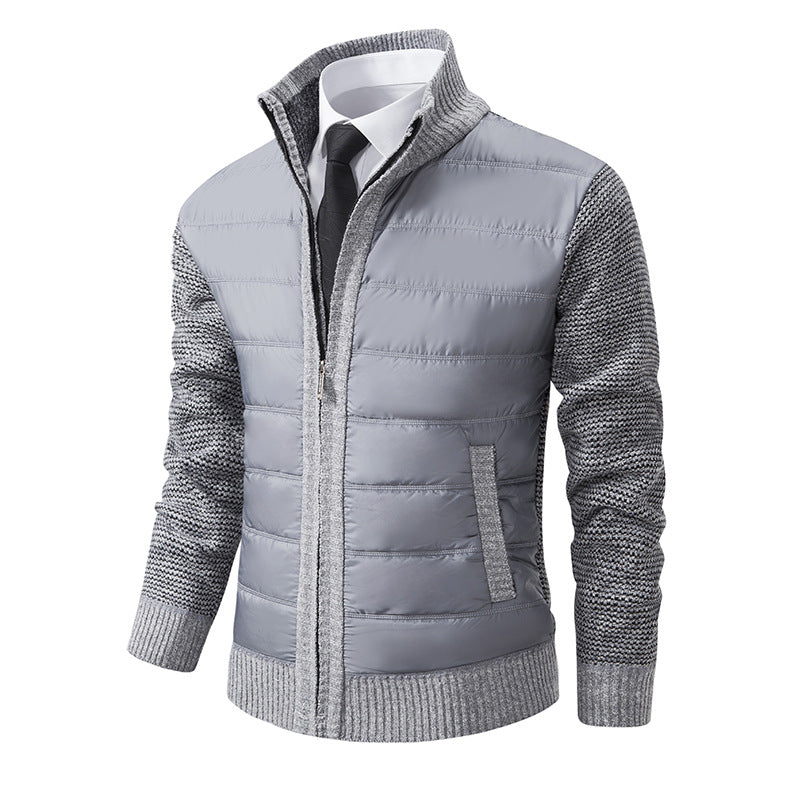 Herren nan gesteppte Hybrid-Strickjacke mit Stehkragen Reißverschluss und Eingrifftaschen Echo Archiv