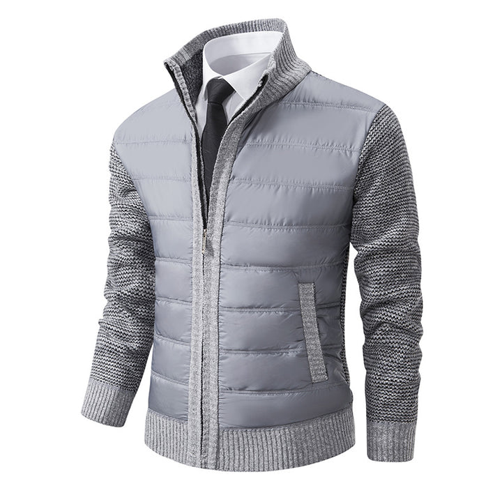 Herren nan gesteppte Hybrid-Strickjacke mit Stehkragen Reißverschluss und Eingrifftaschen Echo Archiv