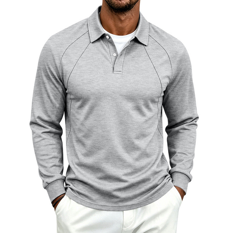 Herren Langarm-Poloshirt mit Raglannähten, Performance-Finish und sportlichem Kragen – Cavello