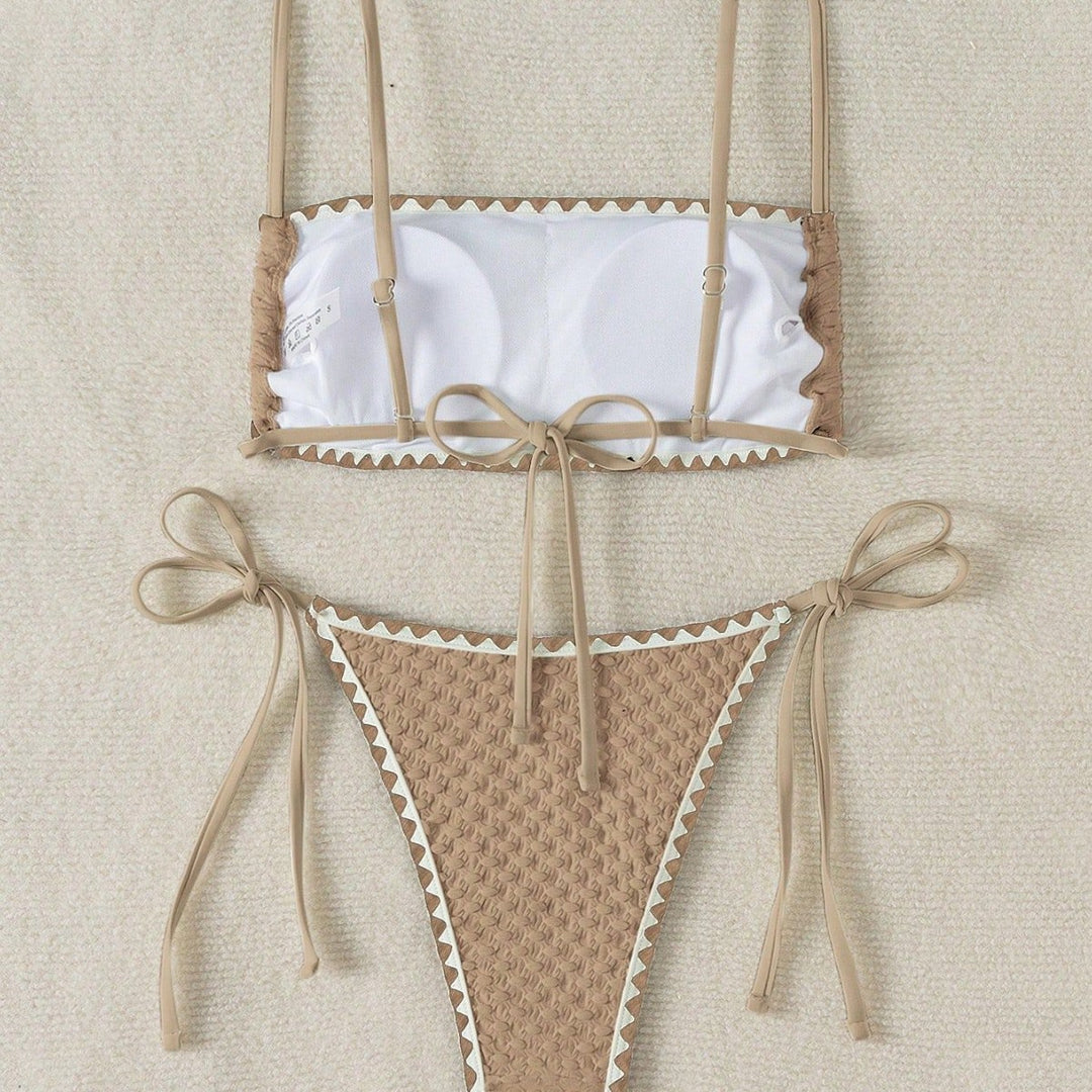 Damen Geripptes Bandeau-Bikinioberteil Echo Archiv