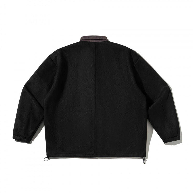 Herren Kastenförmige Wollmix-Blousonjacke mit Cordkragen, Pattentaschen und Tunnelzugsaum Echo Archiv