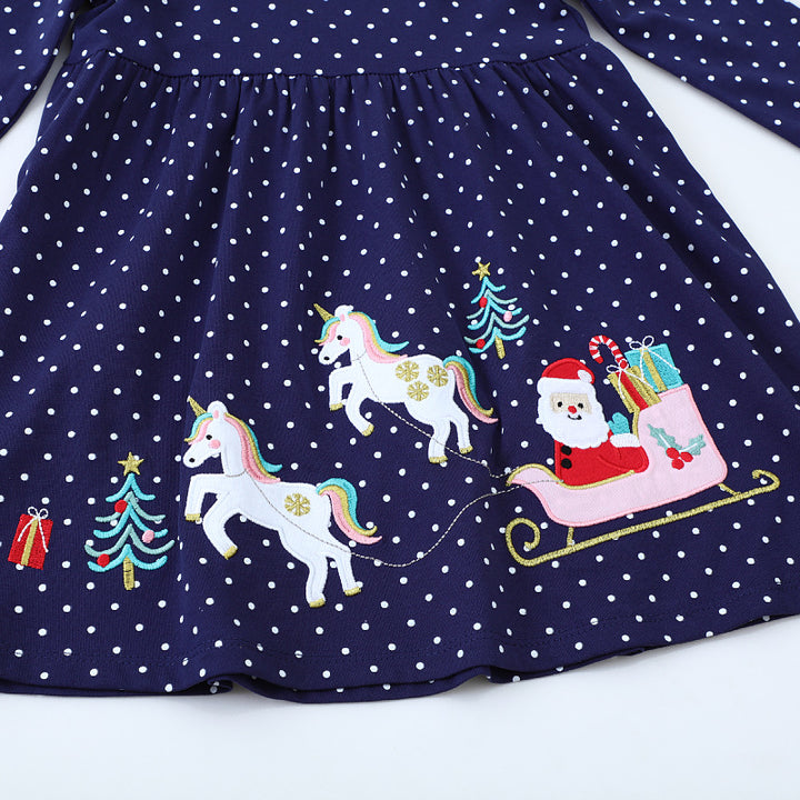 Mädchen Langarmkleid mit festlichem Einhorn-Motiv Echo Archiv