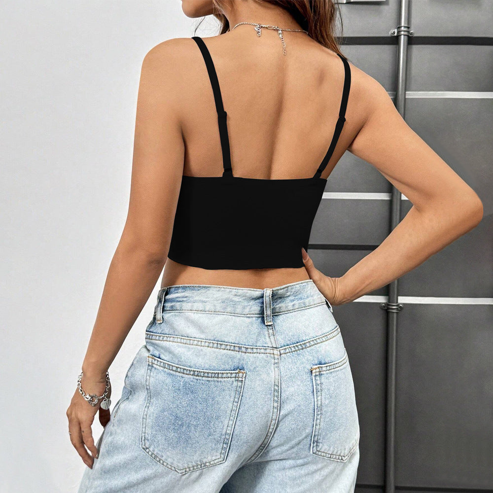 Damen cropped Top mit knotenförmigem Design und schulterfreien Trägern Echo Archiv