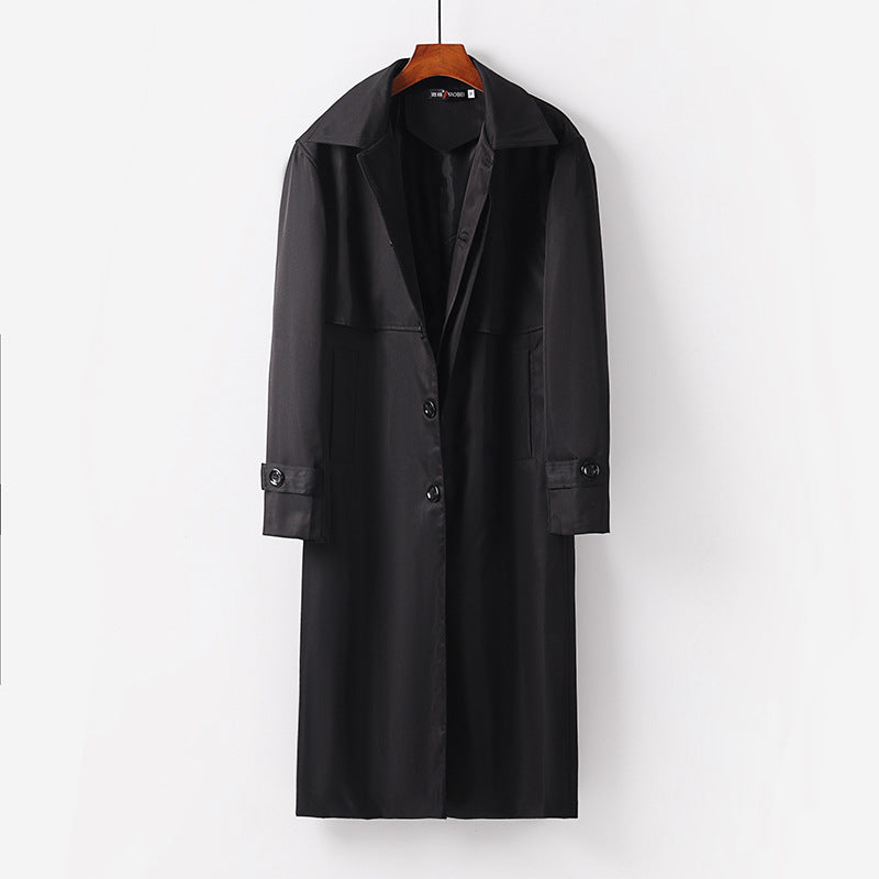 Damen leichter Trenchcoat mit verdeckter Knopfleiste und Schultercape Echoarchiv