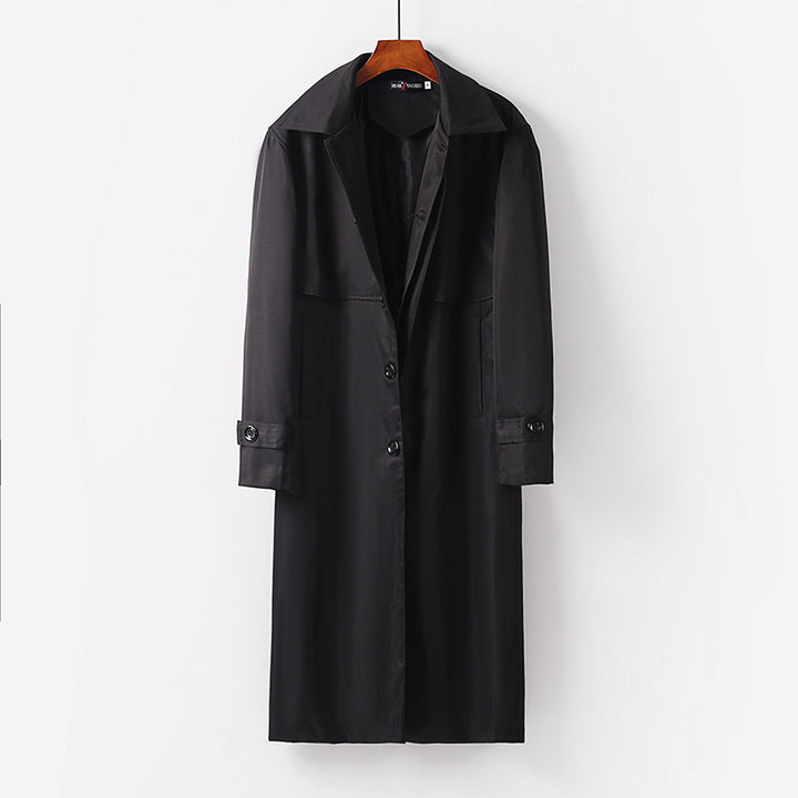 Damen leichter Trenchcoat mit verdeckter Knopfleiste und Schultercape Echoarchiv