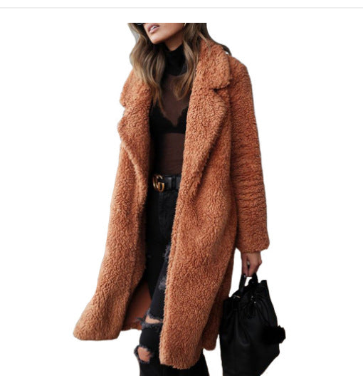 Damen Kuscheliger Teddy-Mantel mit großzügigem Schnitt und zwei praktischen Taschen Echoarchiv
