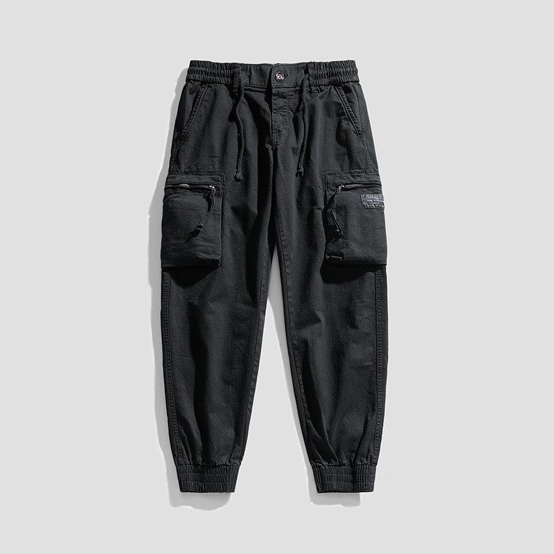 Herren funktionale Cargo-Jogginghose mit elastischem Bund und Reißverschluss-Taschen Echo Archiv