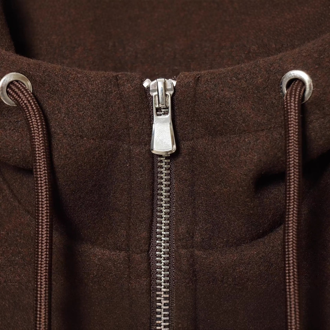 Damen Oversize-Wollmix-Kapuzenjacke mit Reißverschluss und Tunnelzug Echoarchiv