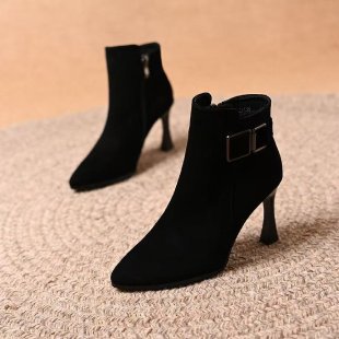 Damen Elegante Stiefeletten mit hohem Absatz und modischer Schnalle Echo Archiv