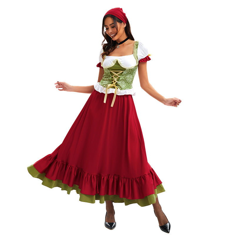 Damen nan traditionelles Dirndl Trachtenkleid Ensemble mit verstellbarem Corsagenmieder und langem Stufenrock Echo Archiv
