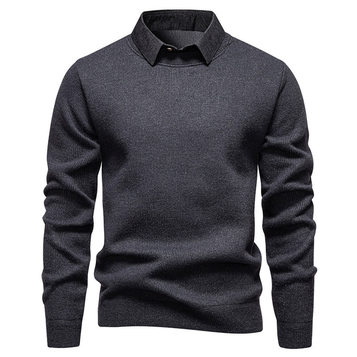 Herren Feinstrickpullover mit modernem Kragen-Design Echoarchiv