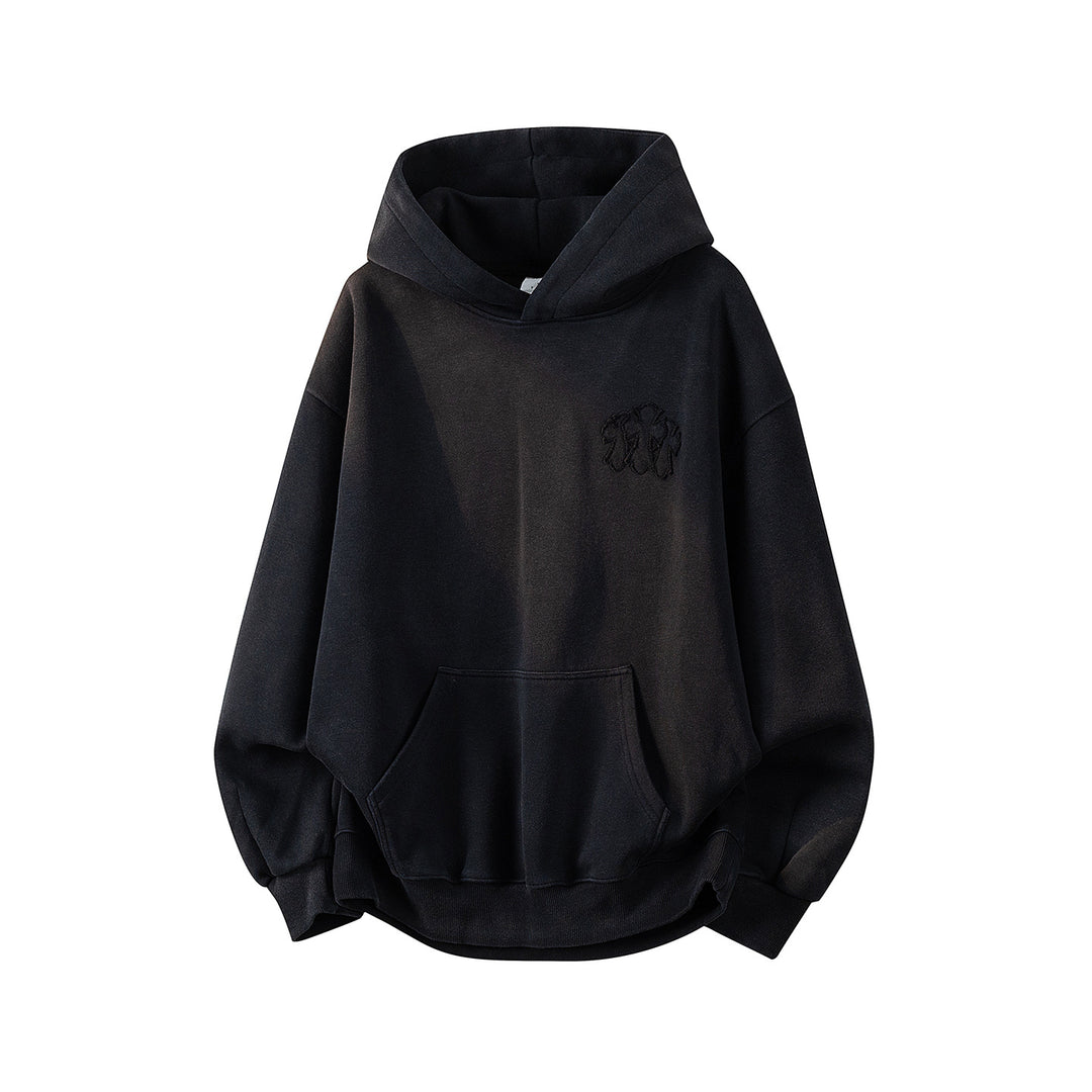 Unisex Oversize Kapuzenpullover mit handschriftlichem Grafik-Print, Kängurutasche & geripptem Saum Echoarchiv