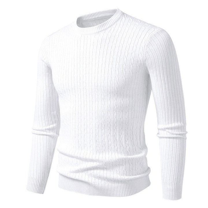 Herren Grobstrickpullover mit modernem Zopfmuster Echoarchiv