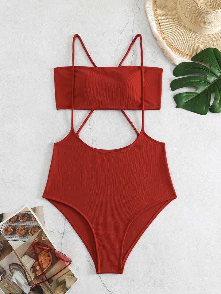 Damen Sportlicher Hochgeschnittener Bikini Echo Archiv