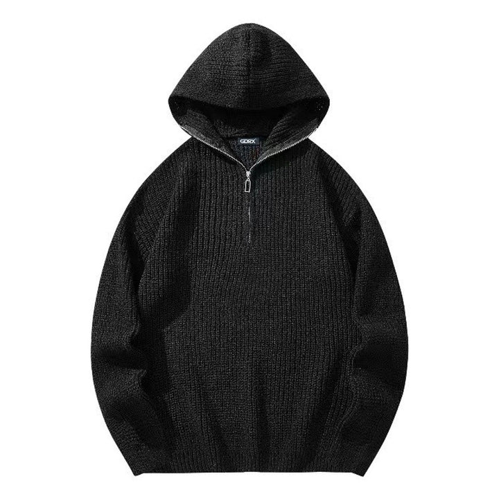 Herren Grobstrick Pullover mit Kapuze und Reißverschluss Echoarchiv
