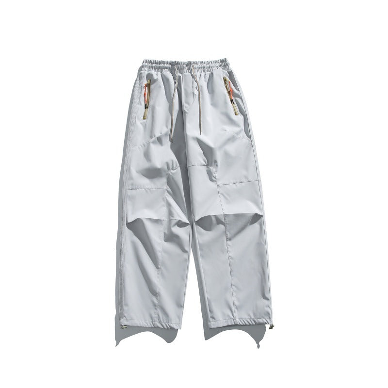 Herren Cargo-Hose mit elastischem Bund, Knie-Paneelen und Reißverschluss-Saum Echoarchiv