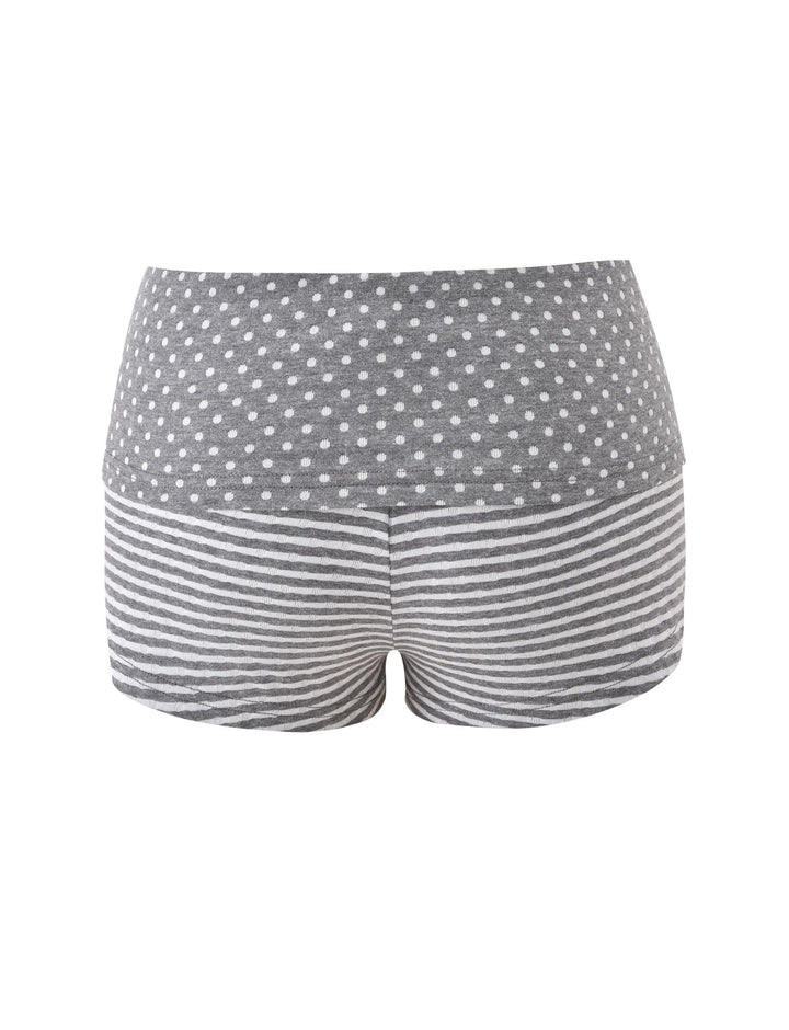 Damen Bequeme Shorts mit Punkt- und Streifenmuster Echo Archiv