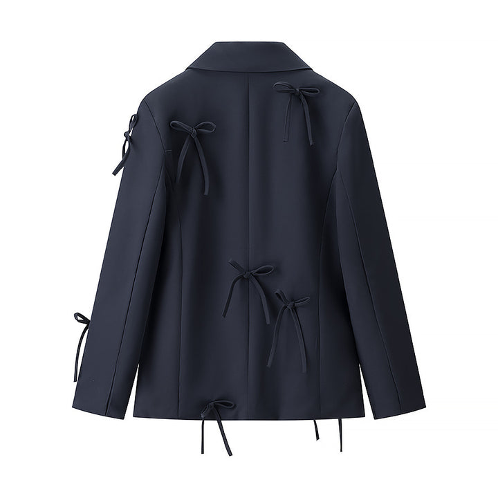 Damen Taillierter Blazer mit dekorativen Schleifen und abgestimmtem Minirock-Set Echo Archiv