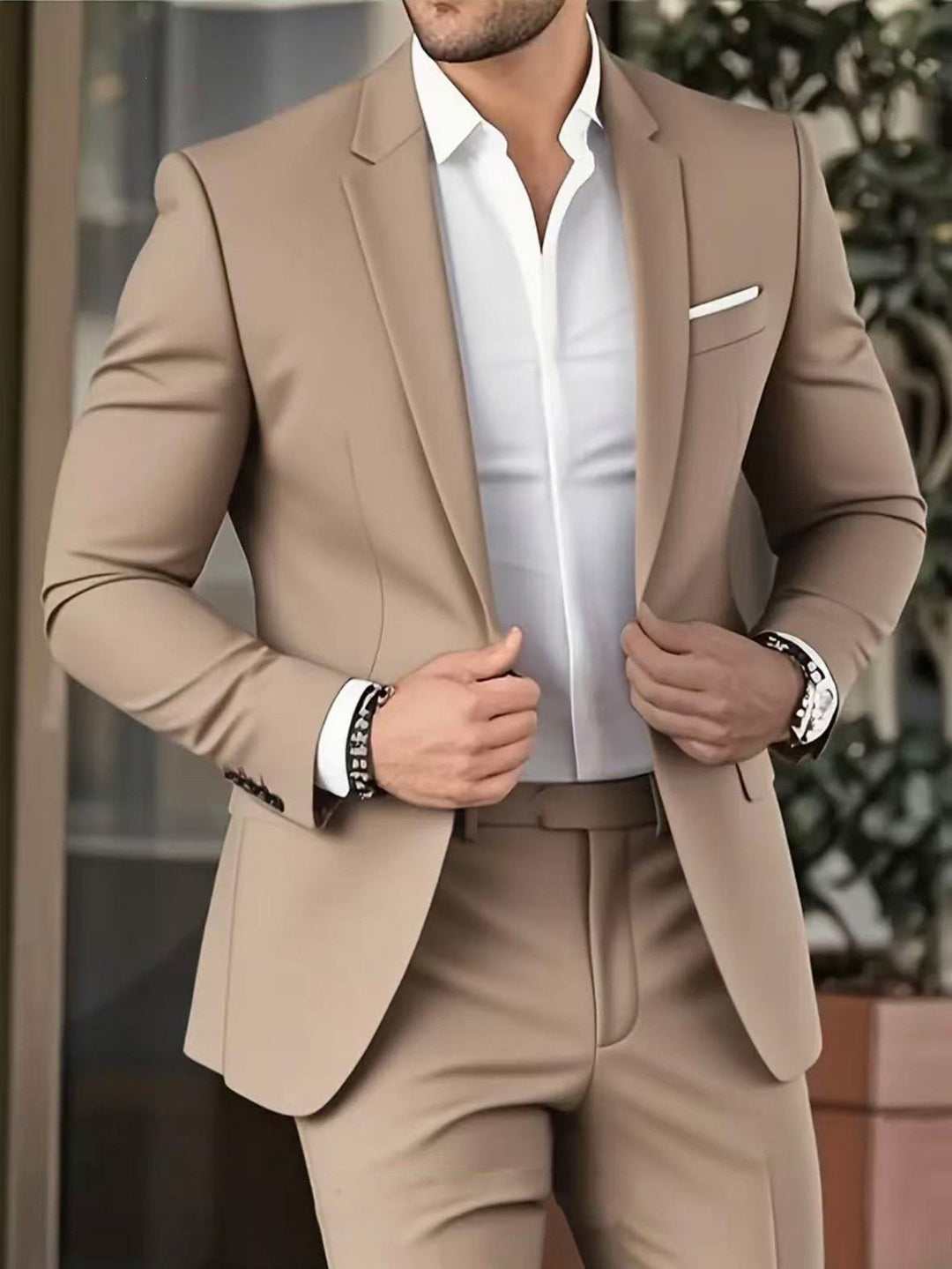 Herren nan schlanker Modern-Fit Anzug mit schmalem Revers und körpernaher Silhouette Echo Archiv