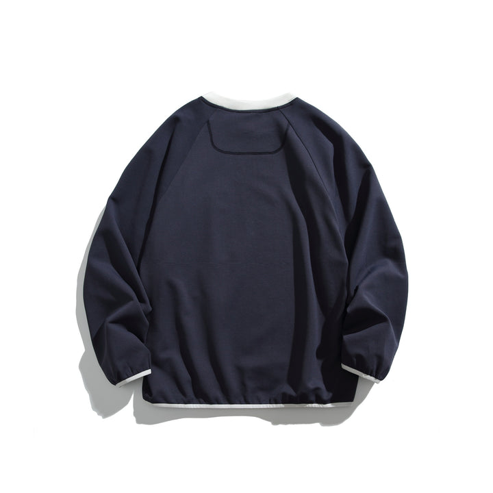 Unisex Boxy‑Sweatshirt mit technischer Rippsstruktur, aufgesetzter Reißverschluss‑Brusttasche und geripptem Saum Echoarchiv