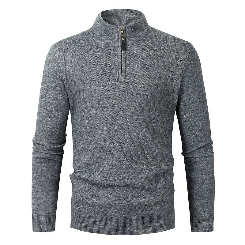 Herren Strickpullover mit Stehkragen und Reißverschluss Echoarchiv