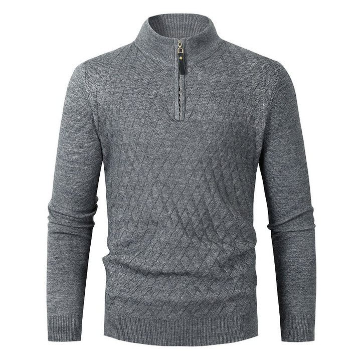 Herren Strickpullover mit Stehkragen und Reißverschluss Echoarchiv