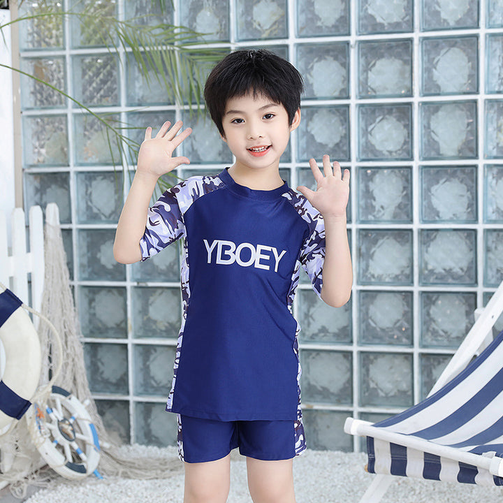 Jungen UV-Schutz Schwimmanzug mit kurzen Ärmeln Echo Archiv