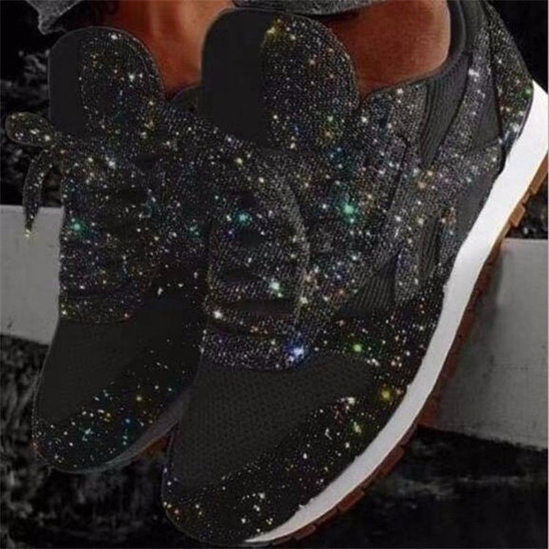 Damen glitzernde Fashion-Sneaker mit funkelnder Strassoptik atmungsaktivem Strick-Obermaterial und gepolstertem Komfortfußbett Echo Archiv