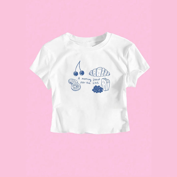 Damen T-Shirt mit kreativem Frühstücksdesign Echo Archiv