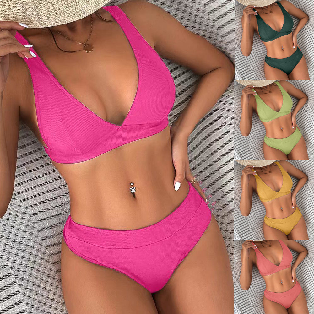 Damen Triangel-Bikini-Set mit hohem Bund und vorteilhaftem Wickeldesign Echo Archiv