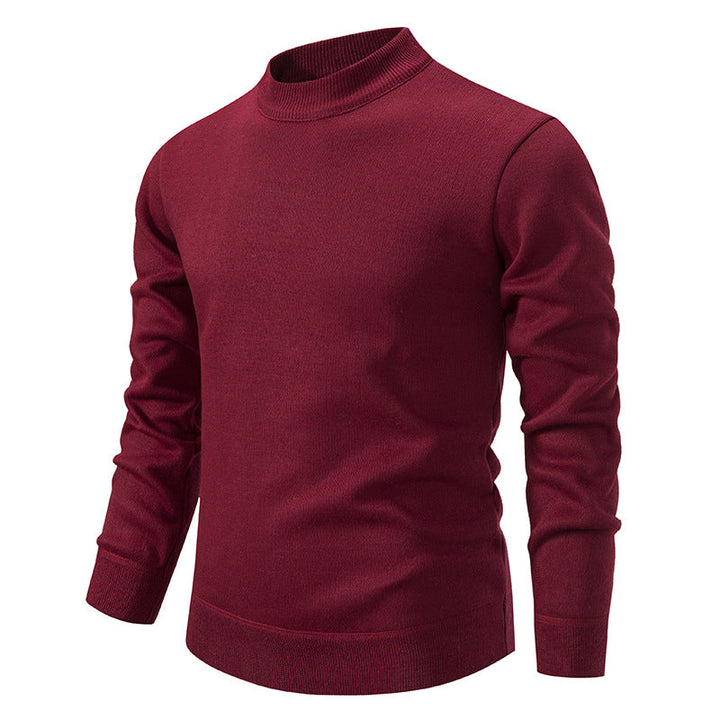 Herren Hochwertiger Strickpullover mit Echoarchivrnem Stehkragen Echoarchiv