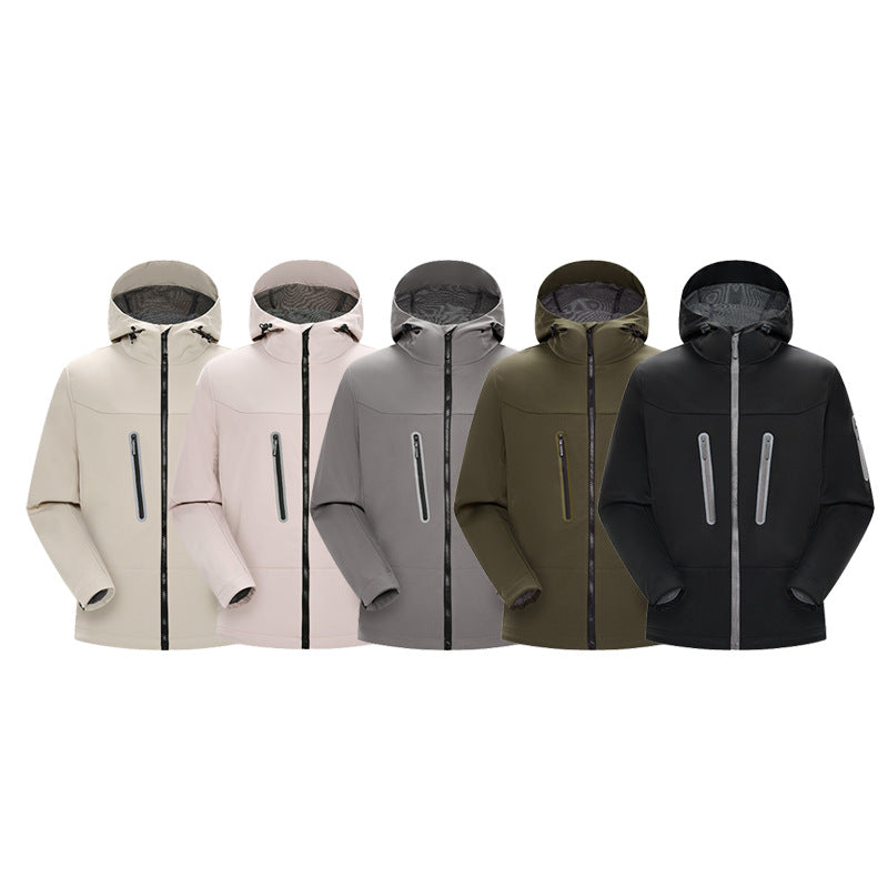 Herren Multifunktions-Softshelljacke mit ergonomischem Wetterschutz, verstellbarer Kapuze und senkrechten Reißverschlusstaschen Echo Archiv