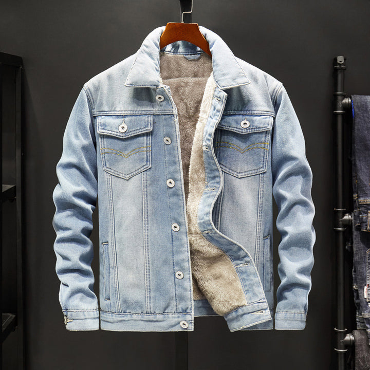 Herren Casual Denimjacke mit Fleece-Innenfutter Echoarchiv