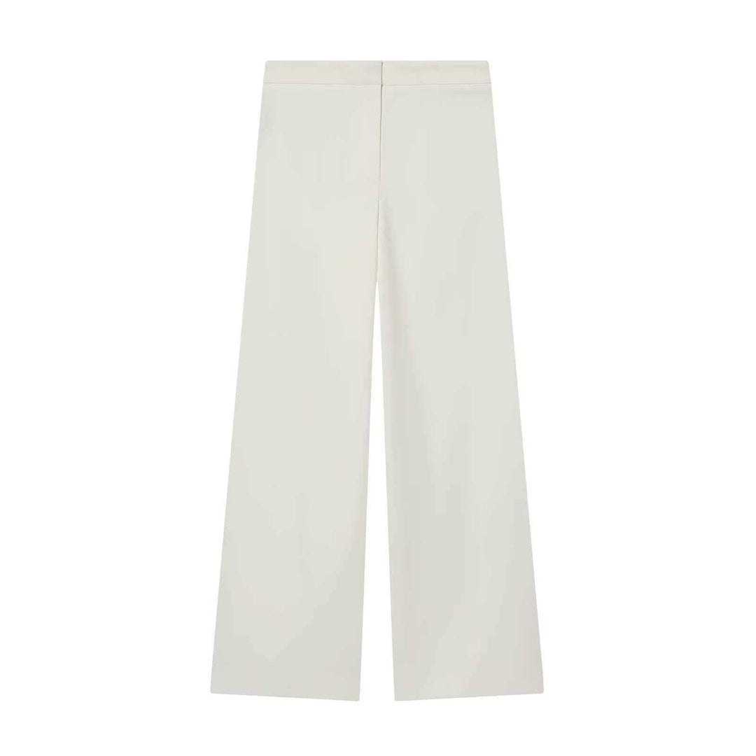 Damen nan elegante High‑Waist Weitbein-Anzughose mit flachem Bund und verdeckter Naht Echo Archiv