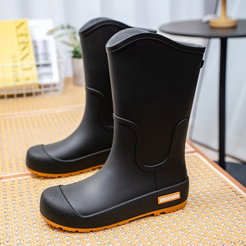 Damen Mittelhohe wasserdichte Gummistiefel mit griffiger Profillaufsohle Echoarhiv