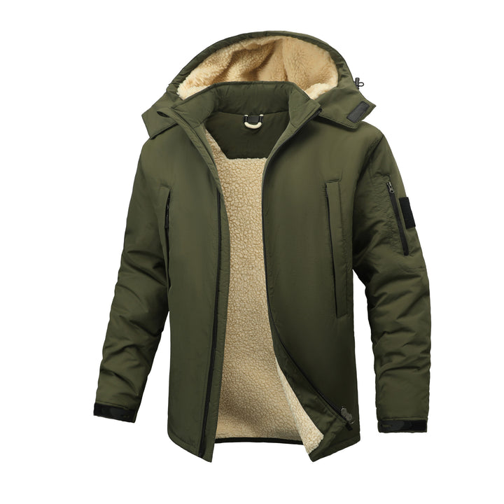 Herren  isolierte sherpa-gefütterte Parka mit Kapuze und Reißverschluss sowie Utility-Ärmeltasche Echo Archiv