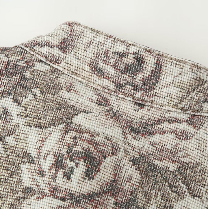 Damen Taillierte Jacquard-Jacke mit Stehkragen und Schößchen Echoarchiv