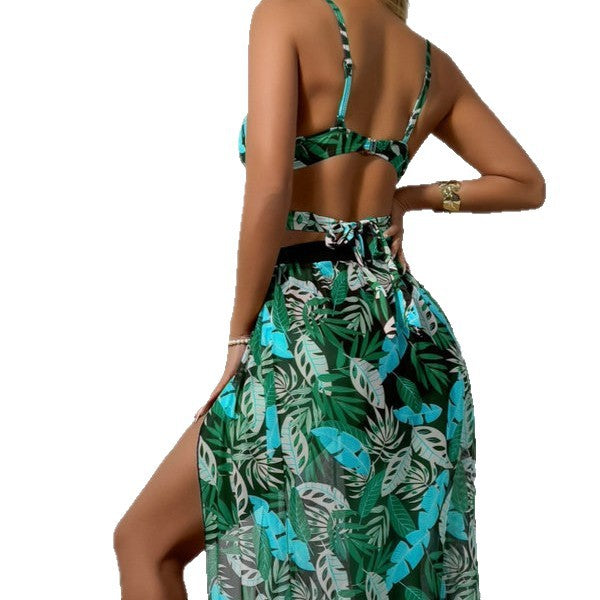 Damen Zweiteiler Bademode mit hohem Beinausschnitt und floralem Design Echo Archiv