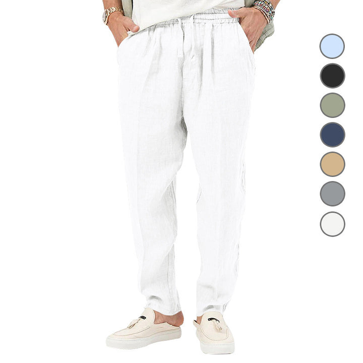 Herren Leichte Leinenhose mit elastischem Bund und praktischen Eingrifftaschen Echoarchiv