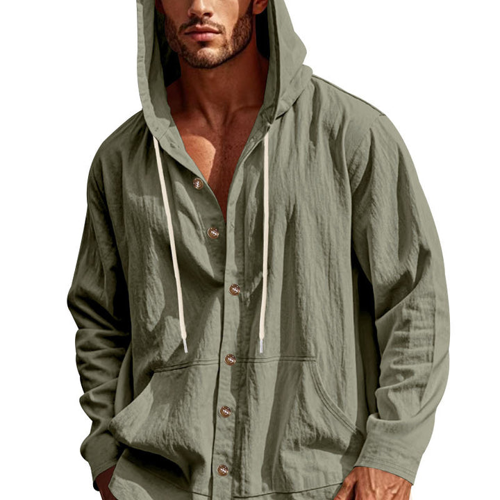 Herren Freizeitjacke mit Kapuze und Knopfverschluss Echoarchiv